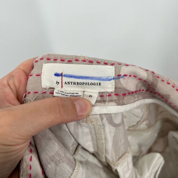 Anthropologie Frannie Linen Blend Pants High Rise - Picture 7 of 8